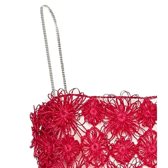 Magda Butrym Pink Crochet Flower Mini Shift Dress - Picture 5 of 16